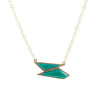 Ice Green Onyx and Golden Bronze Pendant Necklace