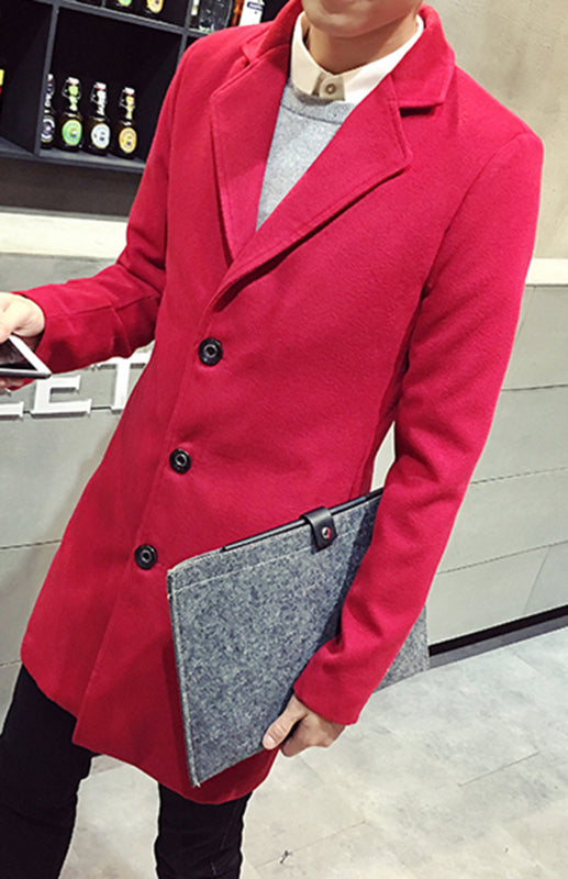 Men's Long Wool Coat