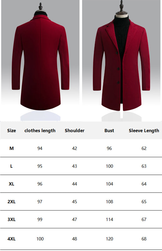 Men's Long Wool Coat