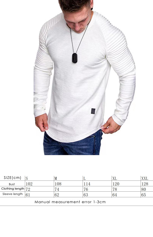 Casual Ribbed Sleeve Knit T-shirt