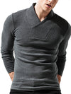 Woolen V-Neck Stretchy Long Sleeve Tee