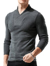 Woolen V-Neck Stretchy Long Sleeve Tee