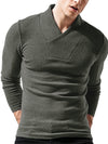 Woolen V-Neck Stretchy Long Sleeve Tee