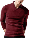 Woolen V-Neck Stretchy Long Sleeve Tee