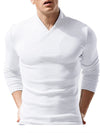 Woolen V-Neck Stretchy Long Sleeve Tee