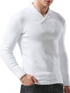 Woolen V-Neck Stretchy Long Sleeve Tee