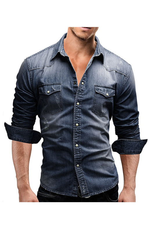 Solid Men's Denim Shirt