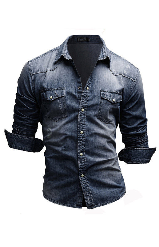 Solid Men's Denim Shirt