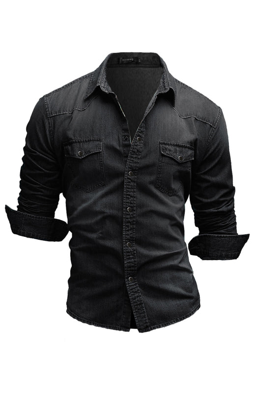 Solid Men's Denim Shirt