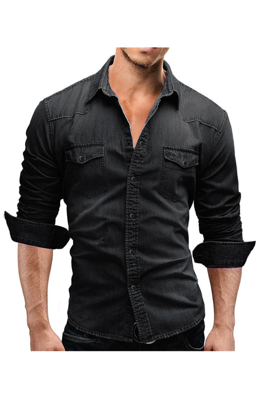 Solid Men's Denim Shirt