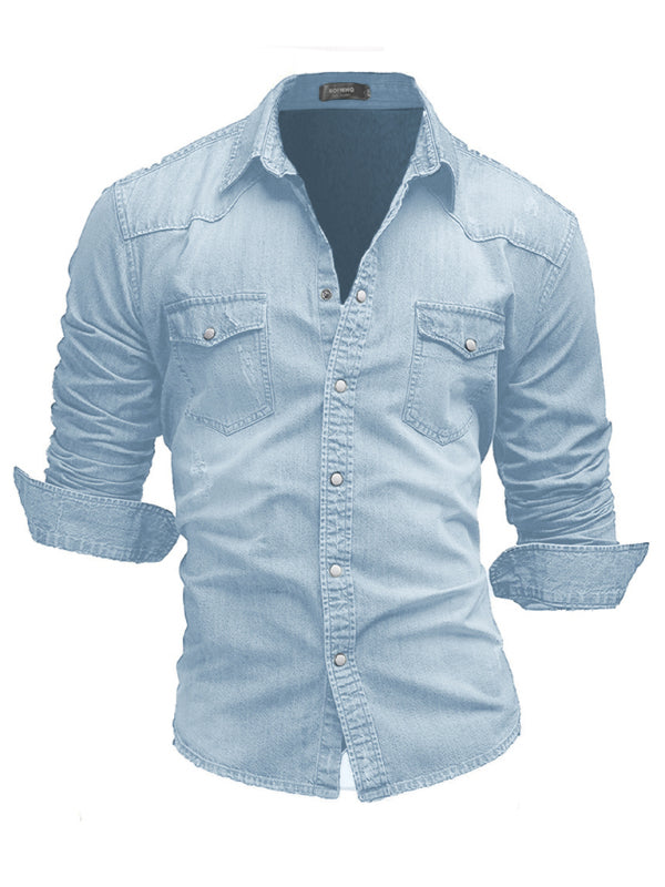 Solid Men's Denim Shirt