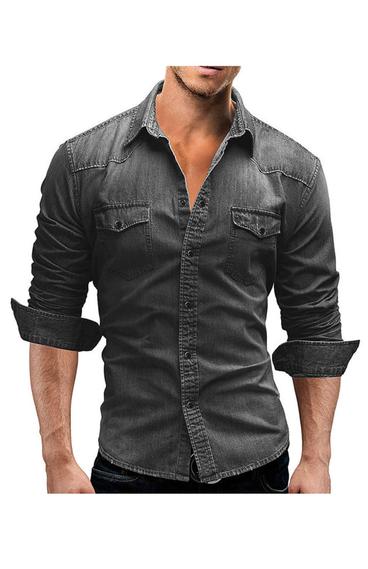 Solid Men's Denim Shirt