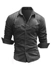 Solid Men's Denim Shirt