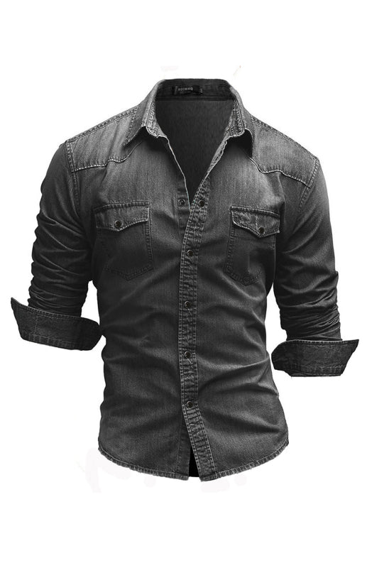 Solid Men's Denim Shirt