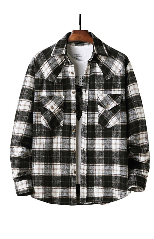 Plaid Woven Leisure Lapel Shirt