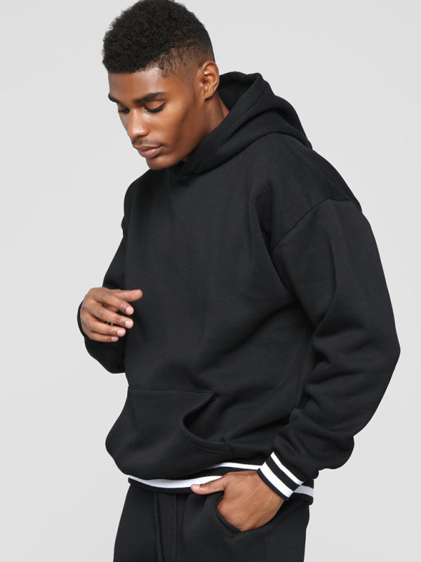 Loose Hooded Pullover Sweatshirt