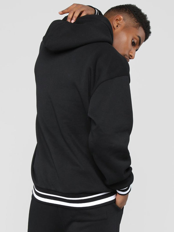 Loose Hooded Pullover Sweatshirt