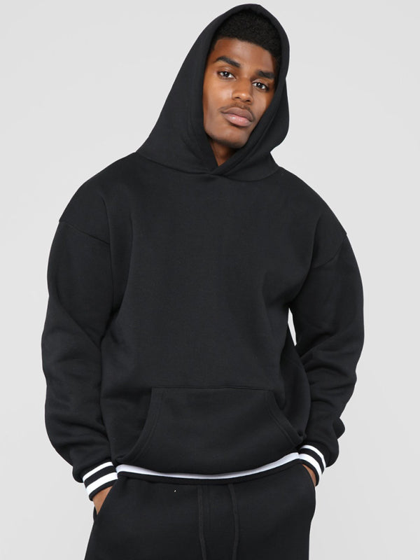 Loose Hooded Pullover Sweatshirt