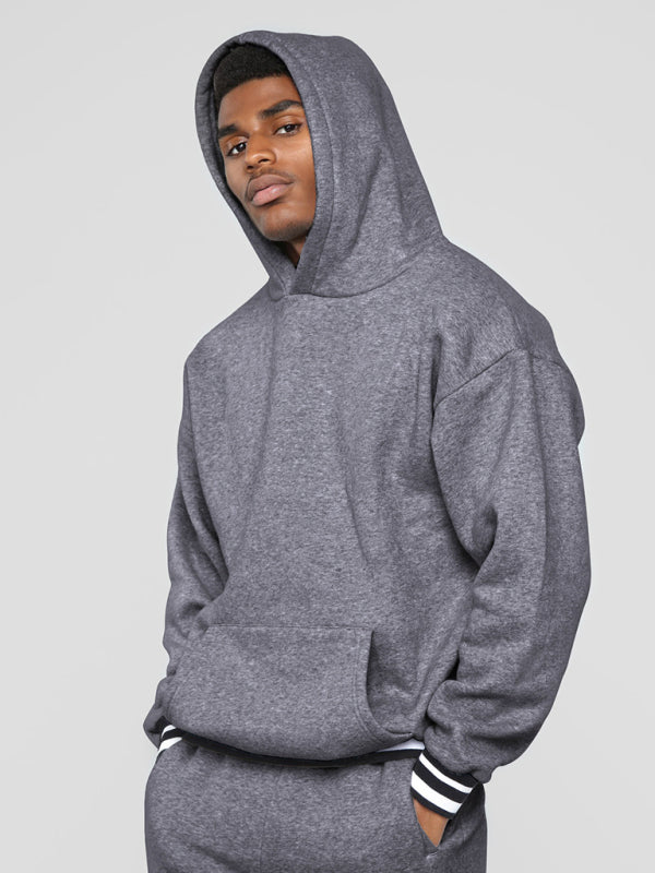 Loose Hooded Pullover Sweatshirt