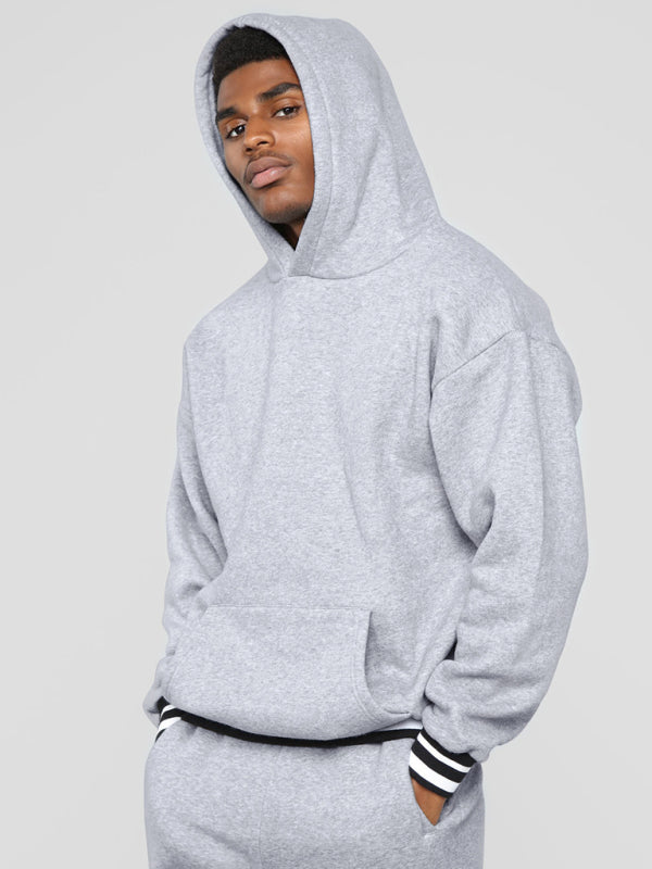 Loose Hooded Pullover Sweatshirt