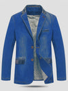 Casual Denim Patchwork Suit Jacket