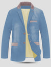 Casual Denim Patchwork Suit Jacket