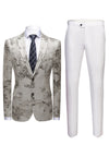 Casual Lapel Woven Knit Blazer Suit