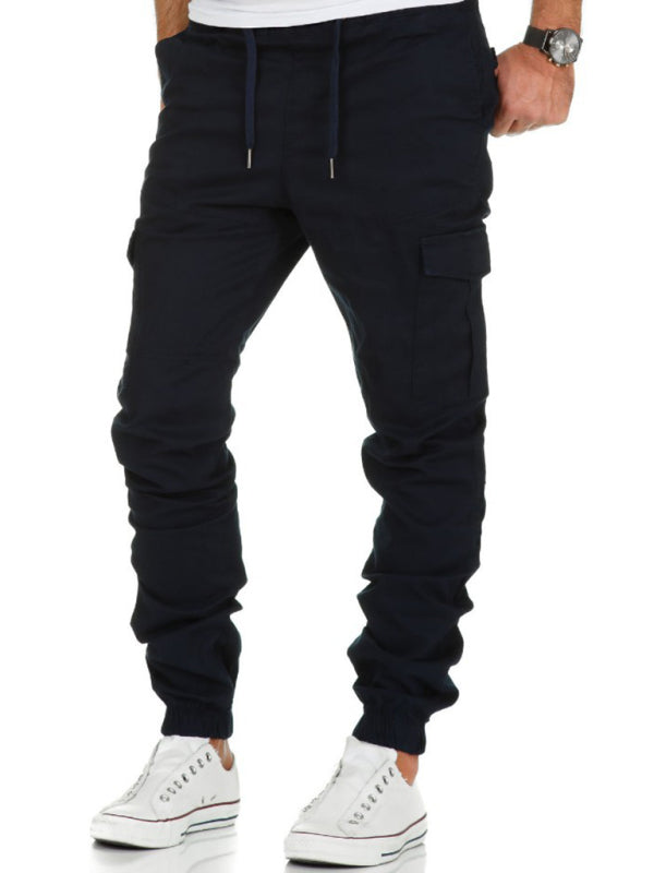 Casual Solid Drawstring Cargo Pants