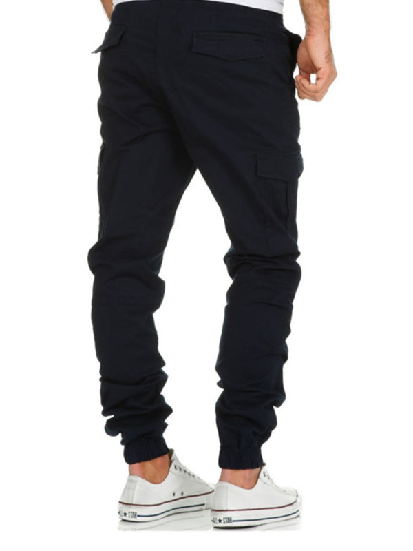 Casual Solid Drawstring Cargo Pants