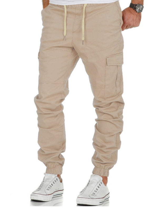 Casual Solid Drawstring Cargo Pants