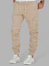 Casual Solid Drawstring Cargo Pants