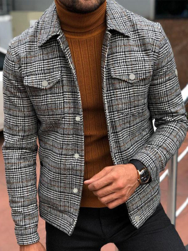 Slim Casual Plaid Jacket