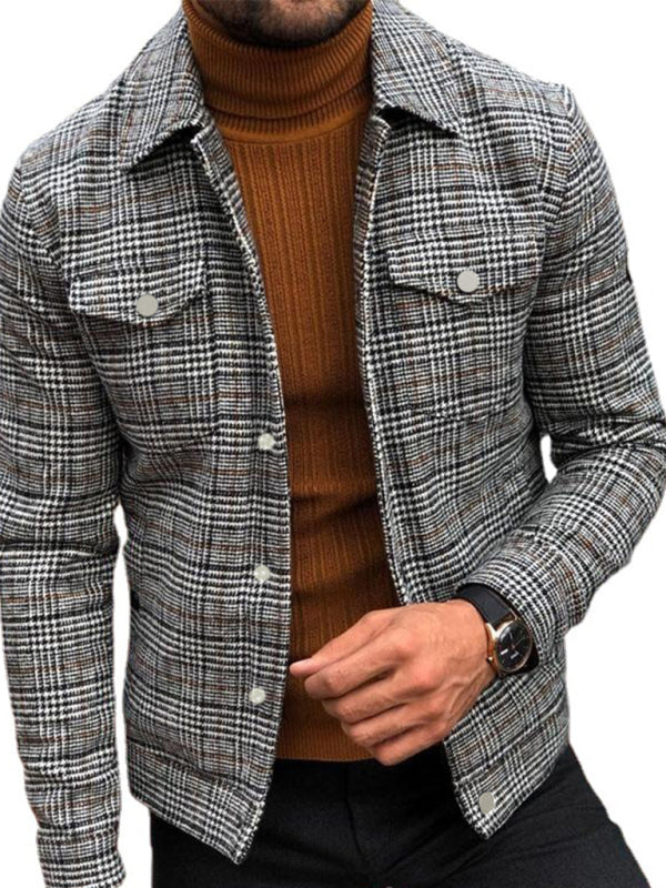 Slim Casual Plaid Jacket