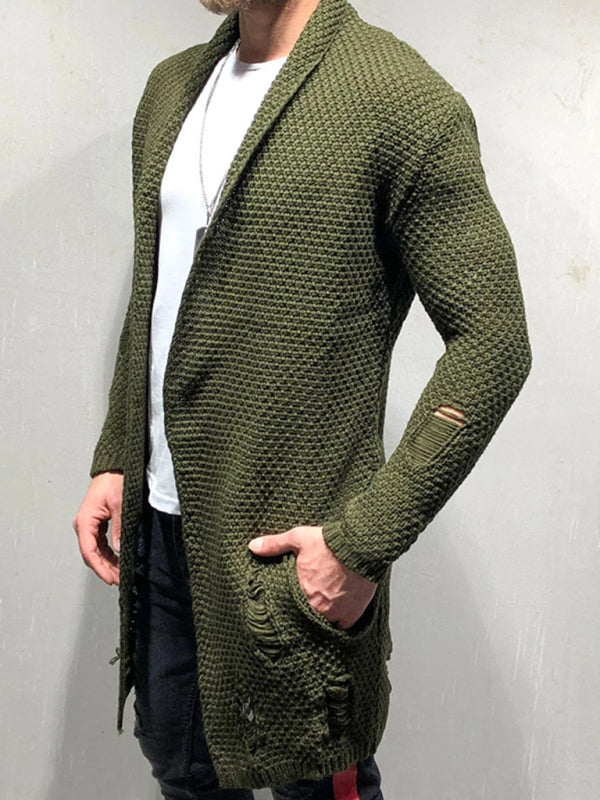 Solid Color Mid-Length Loose Cardigan Knitted Jacket