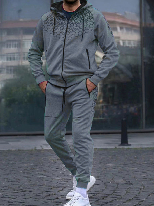 Honeycomb Hooded Casual Tracksuit