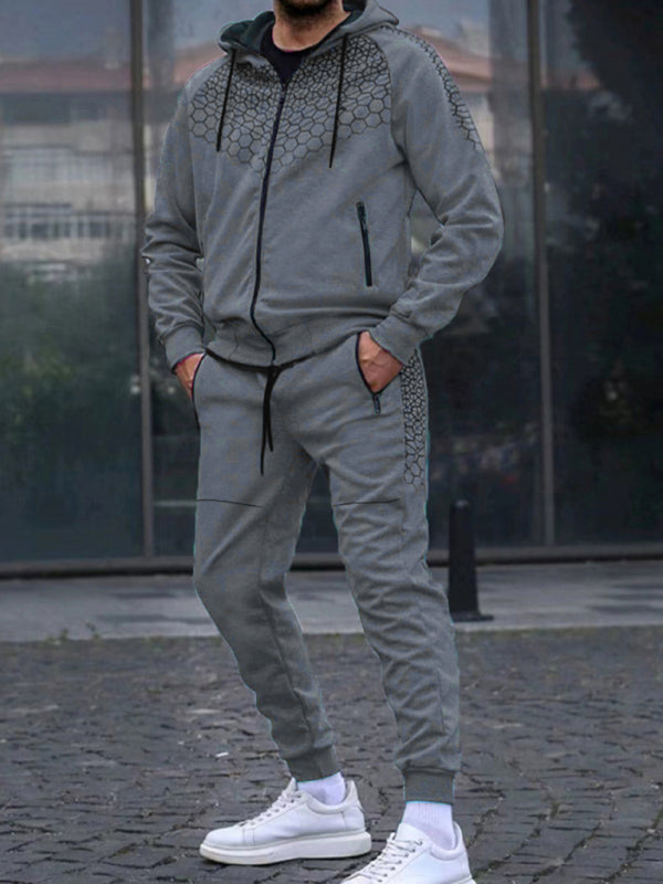 Honeycomb Hooded Casual Tracksuit