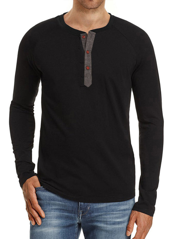 Casual Button Henley Long Sleeve