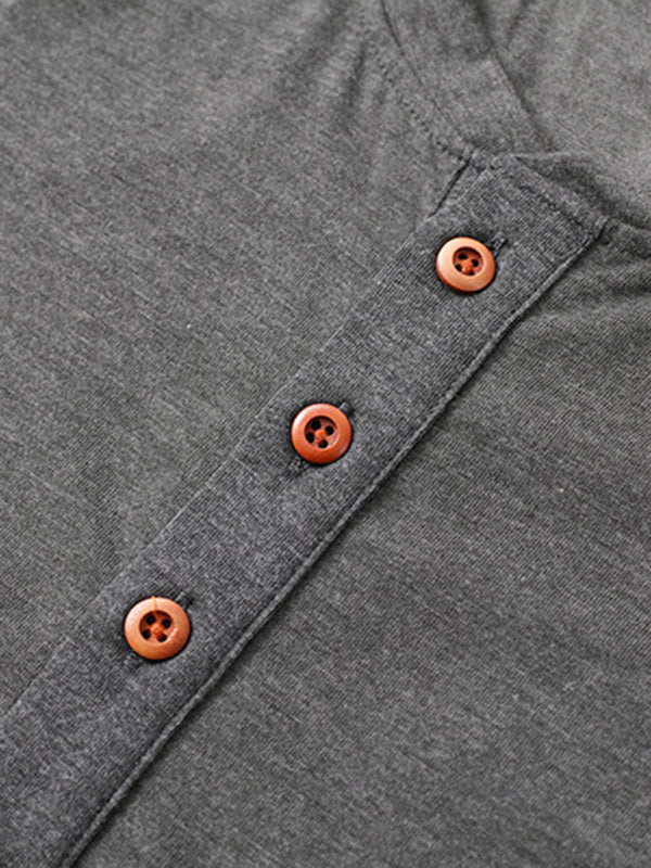 Casual Button Henley Long Sleeve