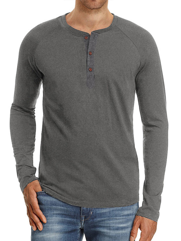 Casual Button Henley Long Sleeve