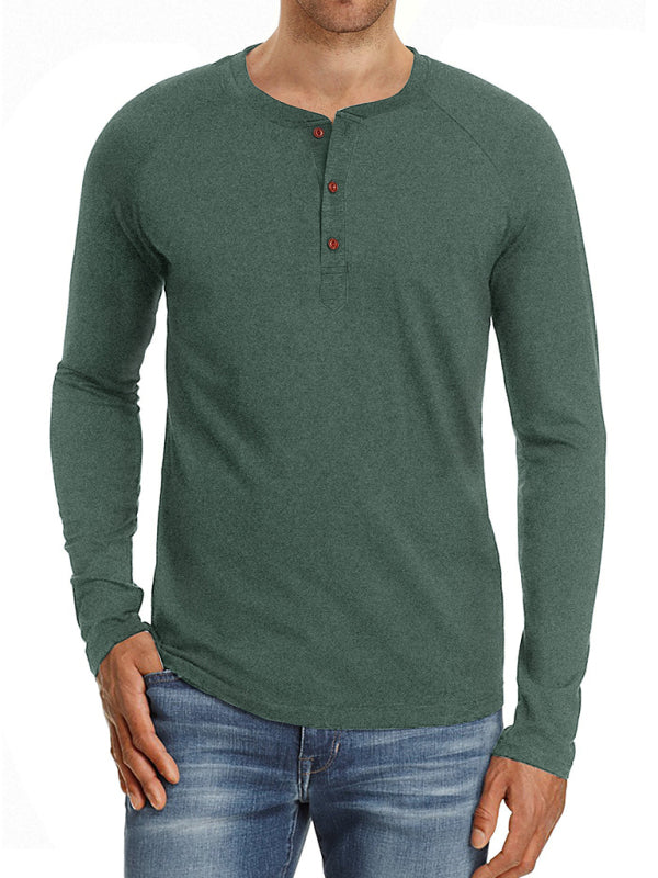 Casual Button Henley Long Sleeve