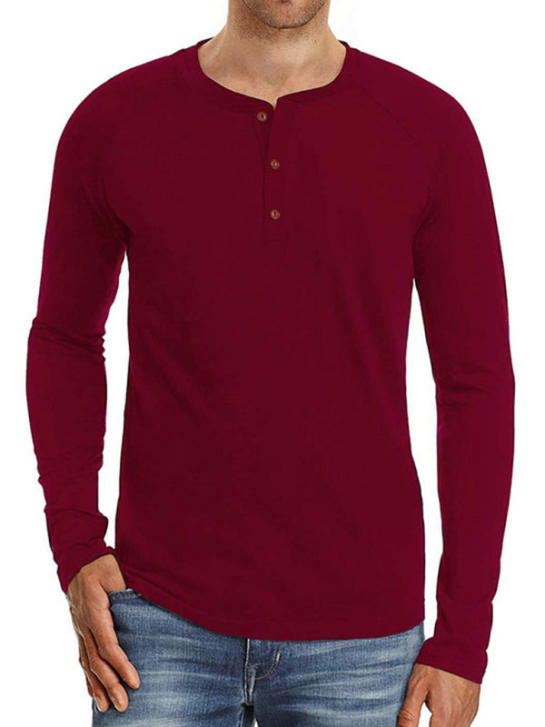 Casual Button Henley Long Sleeve