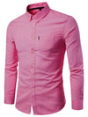 Casual Slim Cotton Oxford Solid Color Shirt