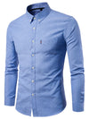 Casual Slim Cotton Oxford Solid Color Shirt