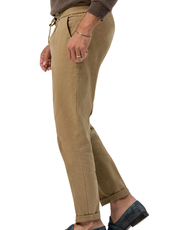 Straight Solid Casual Pants