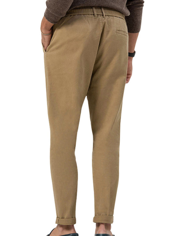 Straight Solid Casual Pants