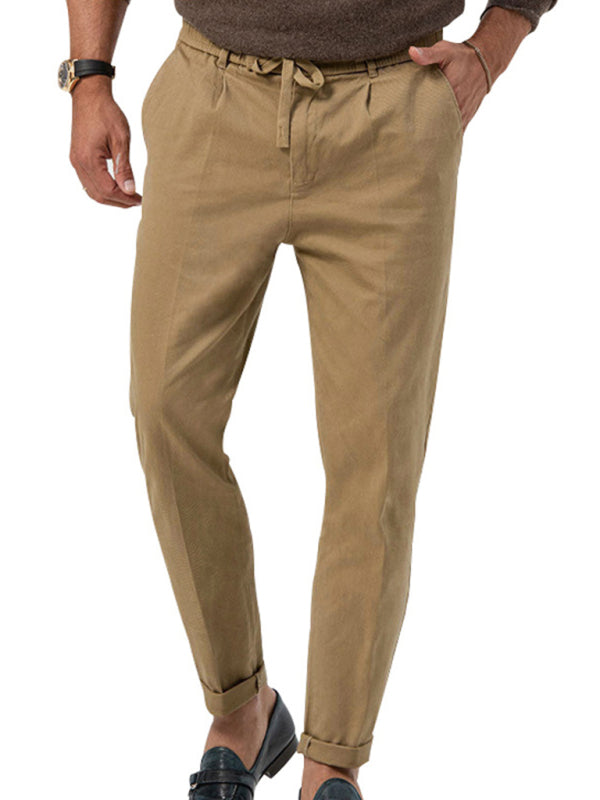 Straight Solid Casual Pants