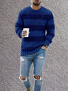 Striped Round Neck Knitted Sweater