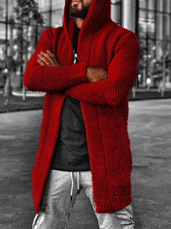 Hooded Knitted Cardigan Sweater