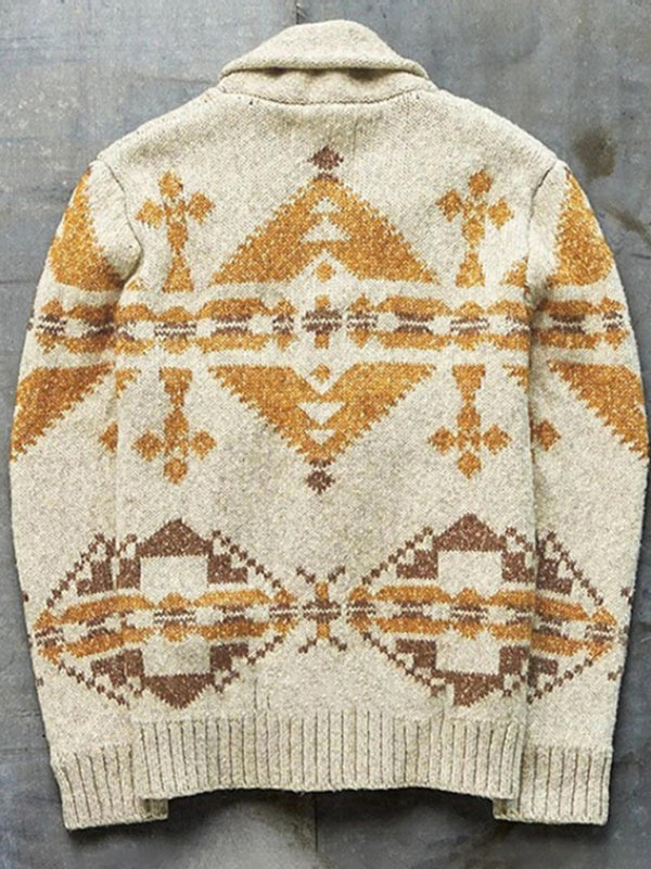 Ethnic Pattern Knit Cardigan