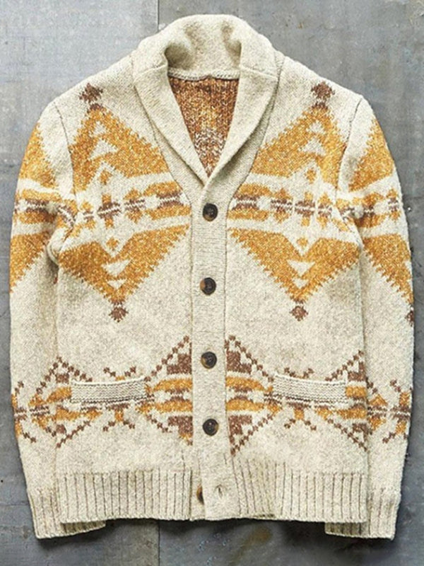 Ethnic Pattern Knit Cardigan